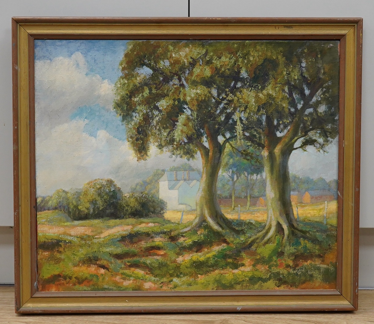 Wyndham Edwin George Giles, two oils, Landscapes, unsigned, largest 50 x 60cm. Condition - good